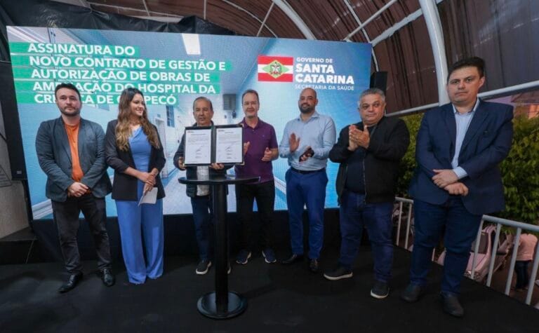 Jorginho Mello autoriza ampliação do Hospital da Criança e assina contrato de gestão da unidade em Chapecó