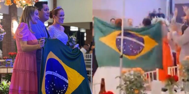 Casamento patriota em SC tem música bolsonarista e bandeira do Brasil: proibido petistas casamento-patriota-em-sc-tem-musica-bolsonarista-e-bandeira-do-brasil:-proibido-petistas