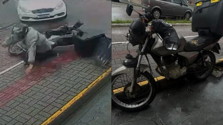 Motociclista tenta ultrapassagem proibida, acerta carro e é lançado contra a vidraça em Florianópolis motociclista-tenta-ultrapassagem-proibida,-acerta-carro-e-e-lancado-contra-a-vidraca-em-florianopolis